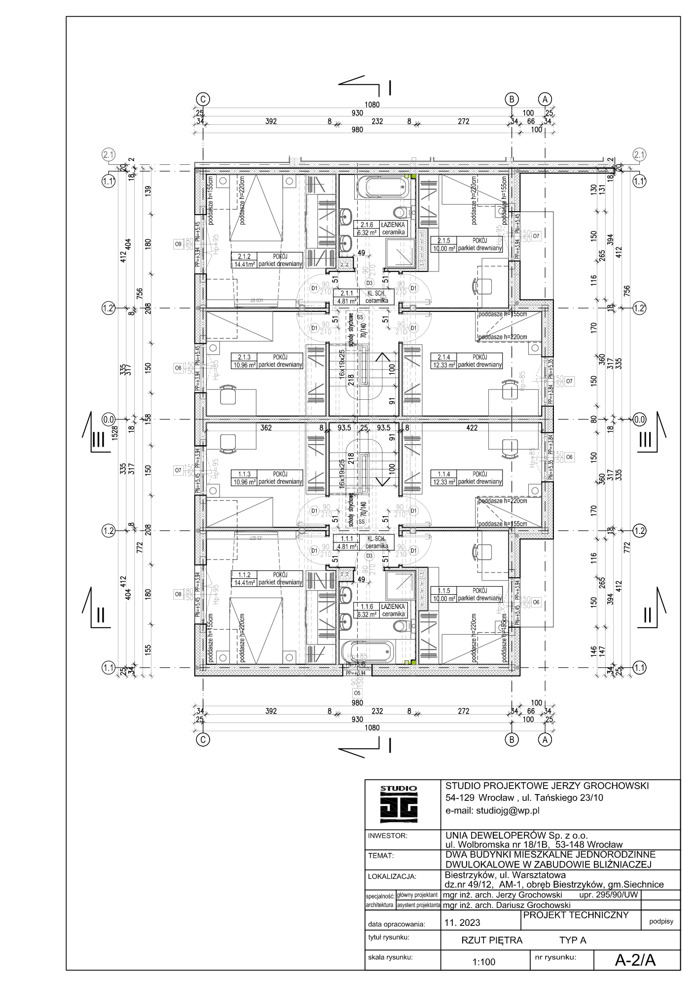 Rzut piętra – 58,83 m²